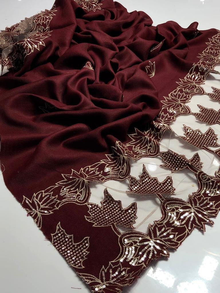 EMBROIDARY WITH CUT WORK & PASHMINA SHAWL