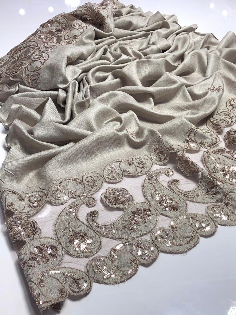 EMBROIDARY WITH CUT WORK & PASHMINA SHAWL