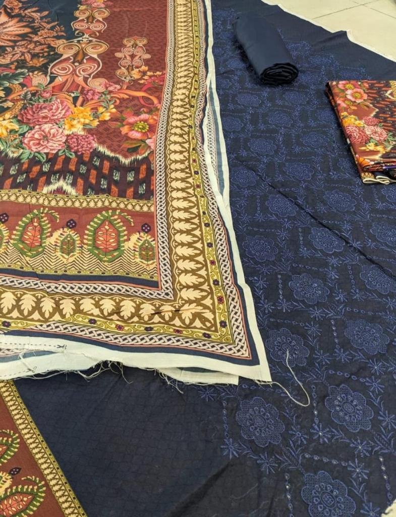 Heavy Chikenkari Viscose Embroidered Suit