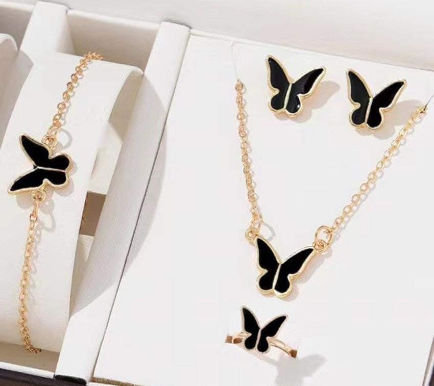Imported painted butterfly pendant set