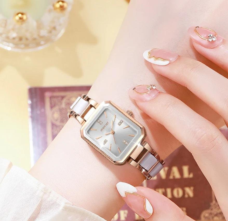 Classic Square Dial Metal Strap Watch