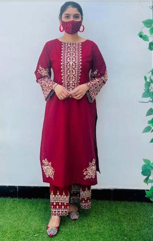 Embroided Cotton 2 PCs