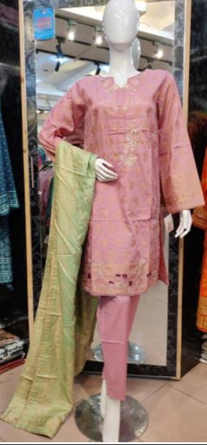 Bin Saeed Jacquard 3 PCs Suit