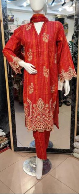 Bin Saeed Dhaga kari Lawn 3 PCs Suit