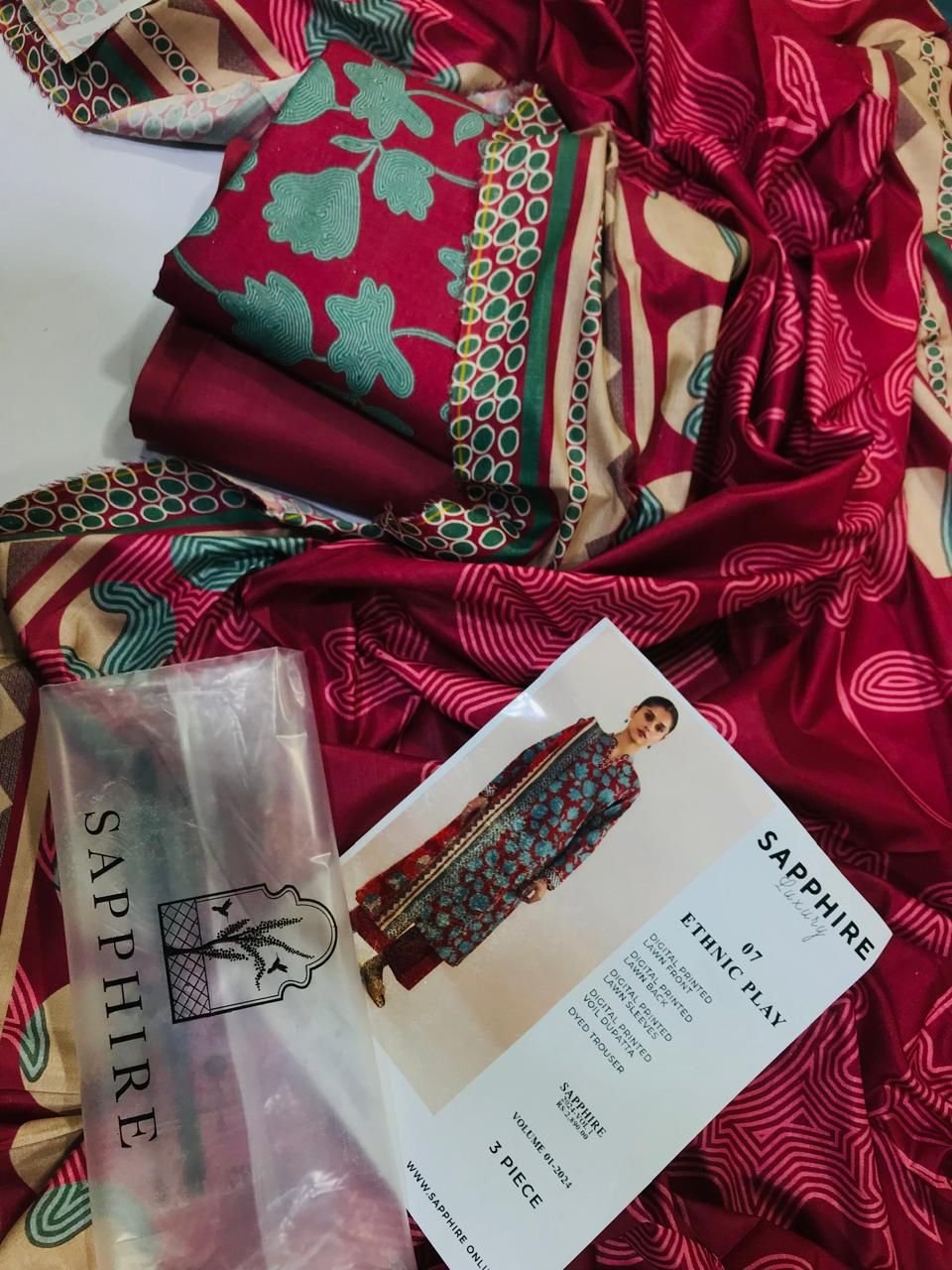 3 Piece with *SAPPHIRE* Stamp.