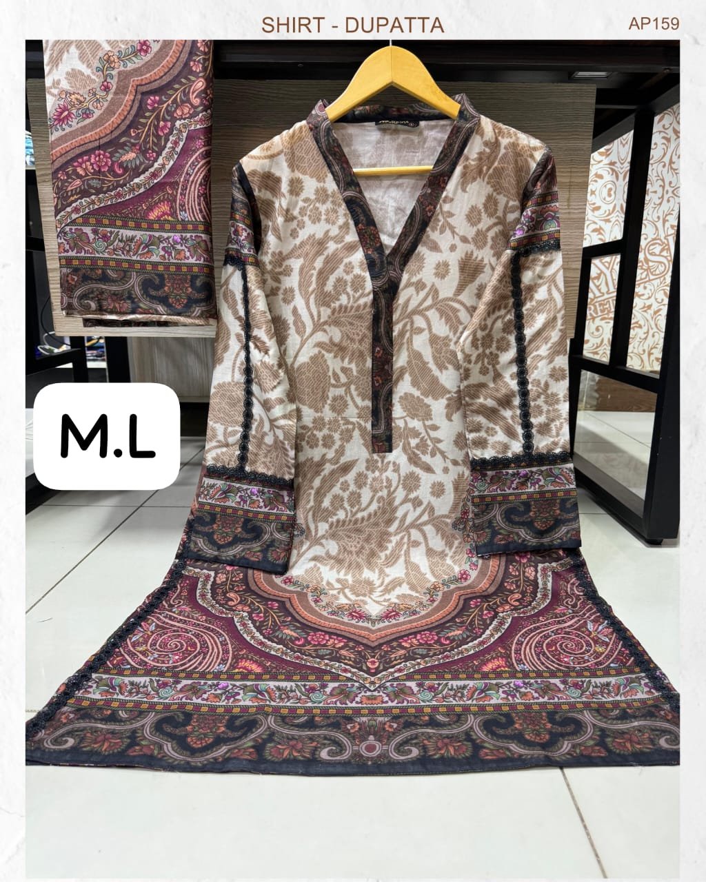 LAWN 2 PIECE STICHED