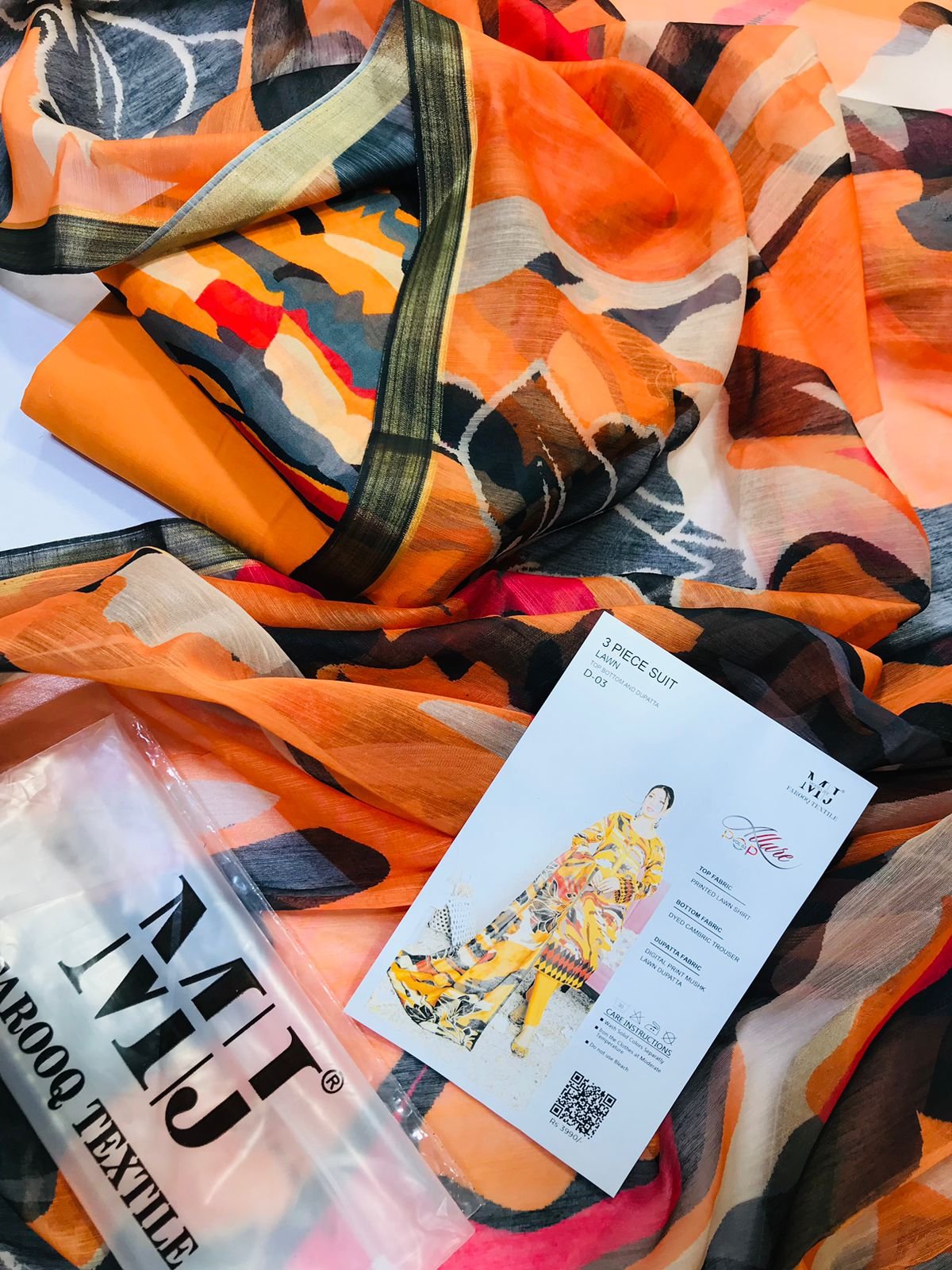 3 Piece Lawn with *ALLURE* Stamp.