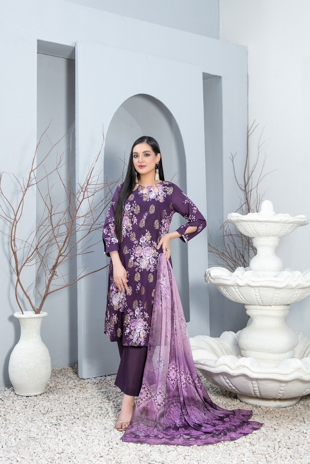 3 Piece Un-Stitched Lawn