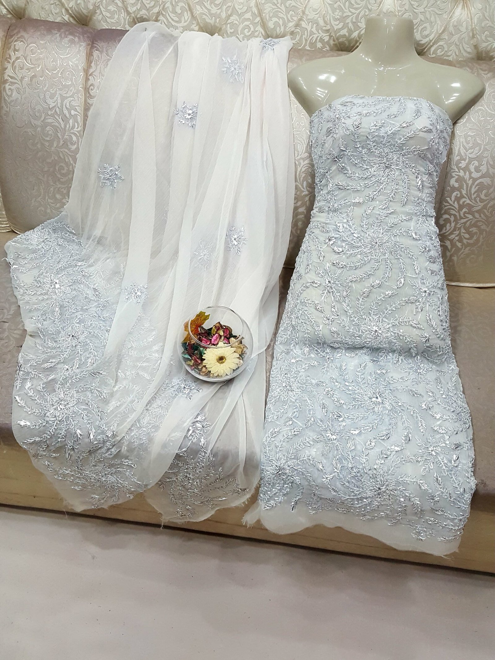 2 Pcs Woven Mtv Gotta Handmade Work Chiffon