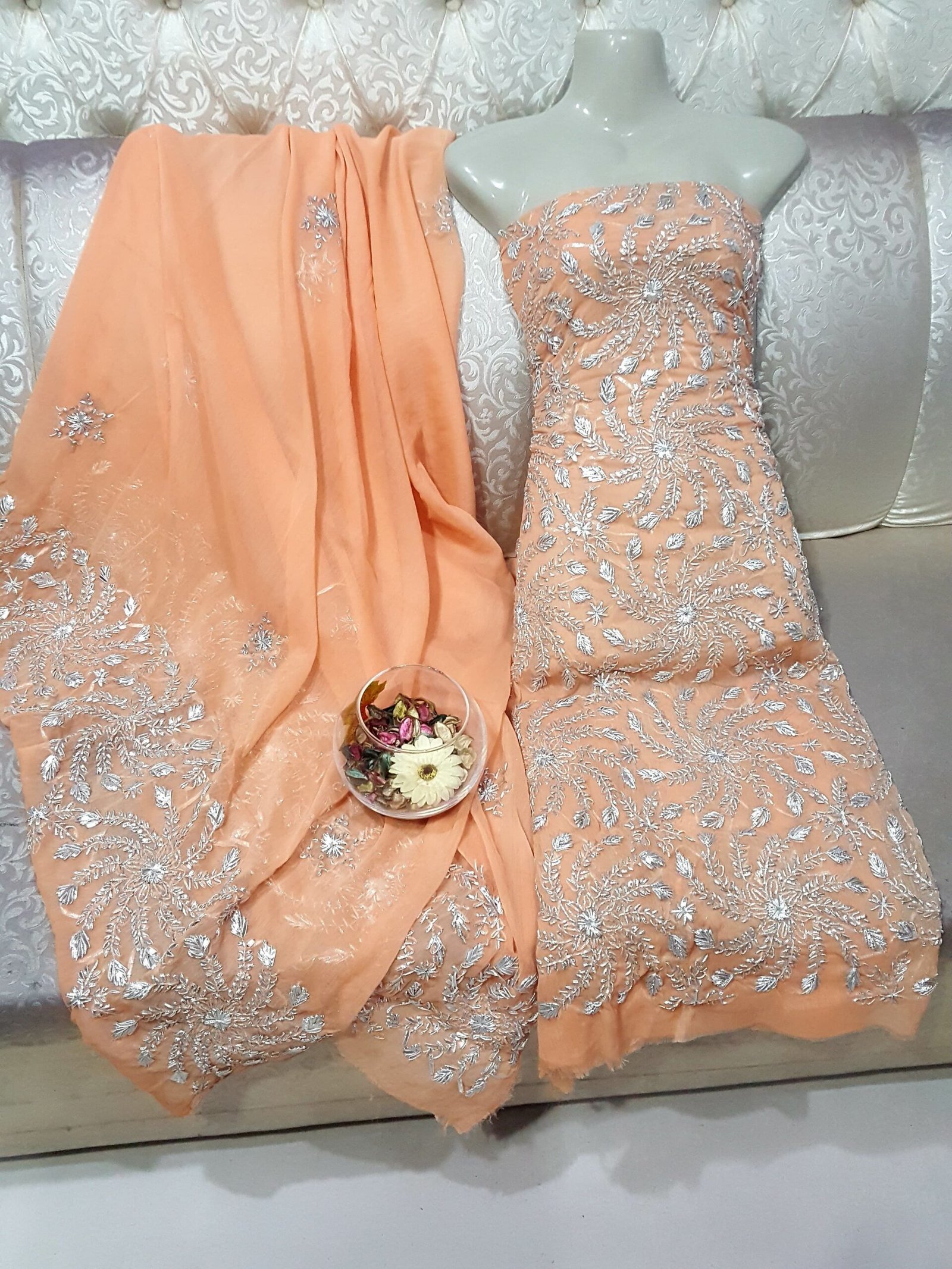 2 Pcs Woven Mtv Gotta Handmade Work Chiffon