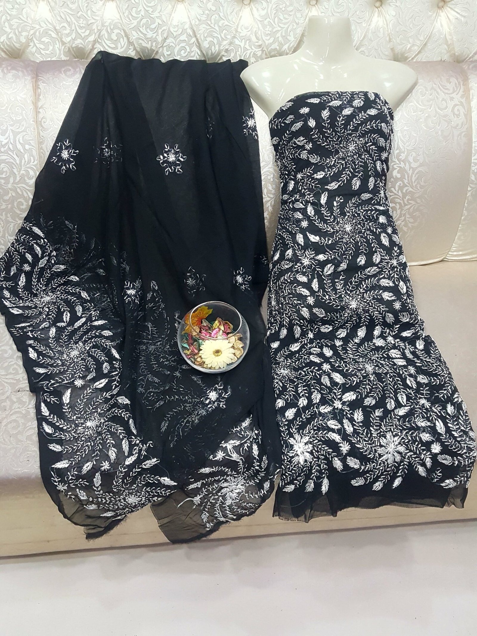 2 Pcs Woven Mtv Gotta Handmade Work Chiffon