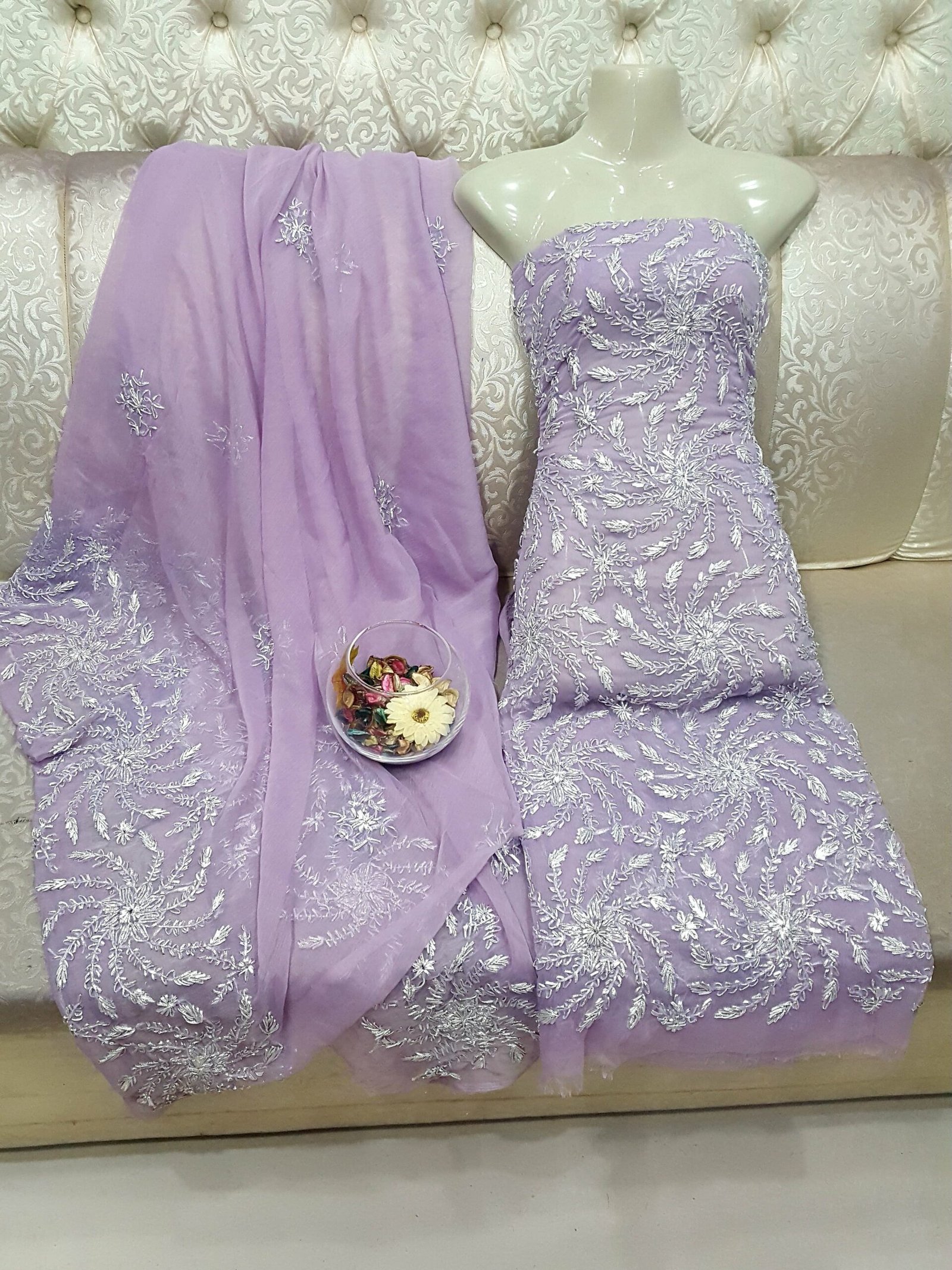 2 Pcs Woven Mtv Gotta Handmade Work Chiffon