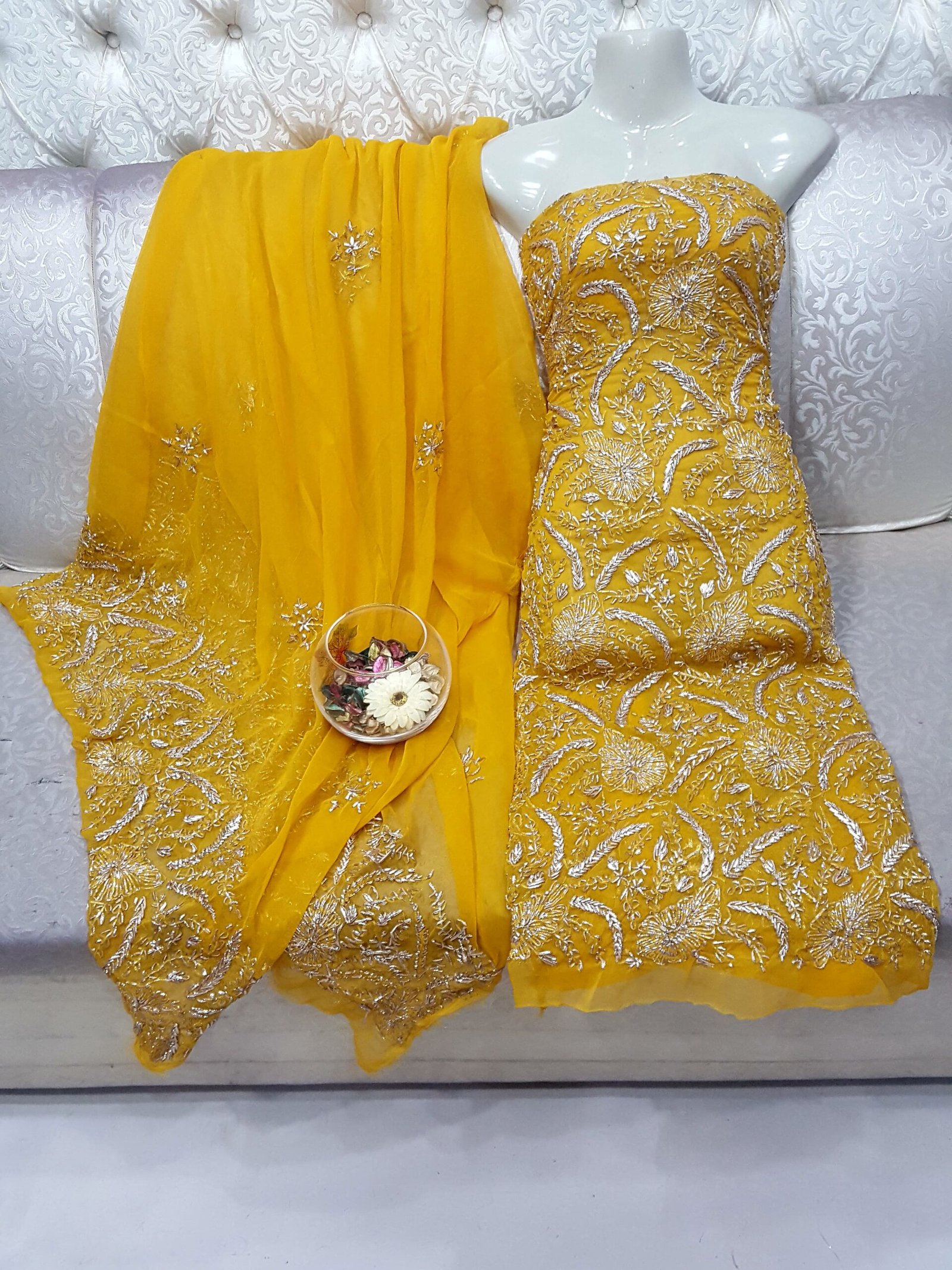 2 Pcs Woven Mtv Gotta Handmade Work Chiffon