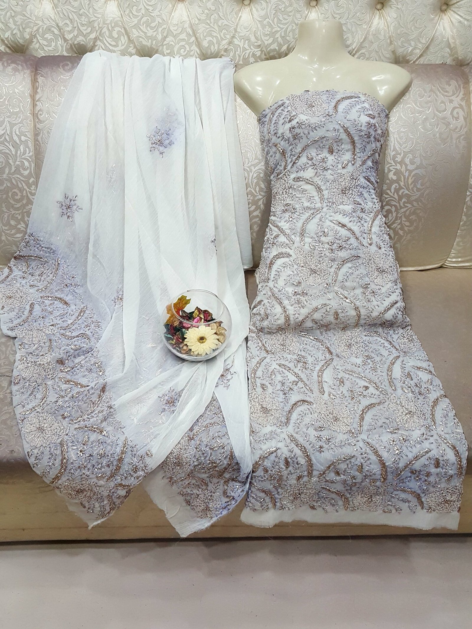 2 Pcs Woven Mtv Gotta Handmade Work Chiffon