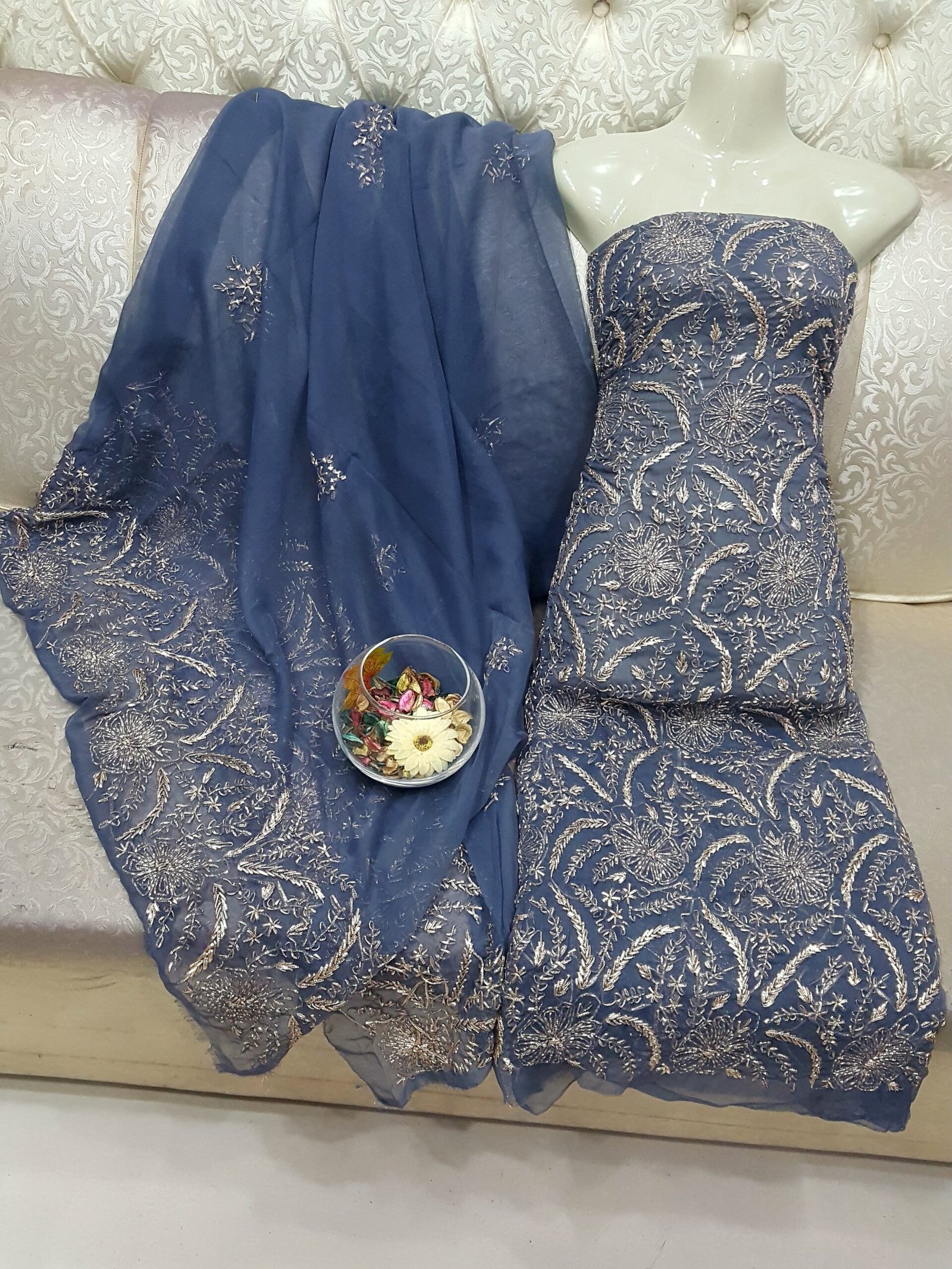 2 Pcs Woven Mtv Gotta Handmade Work Chiffon