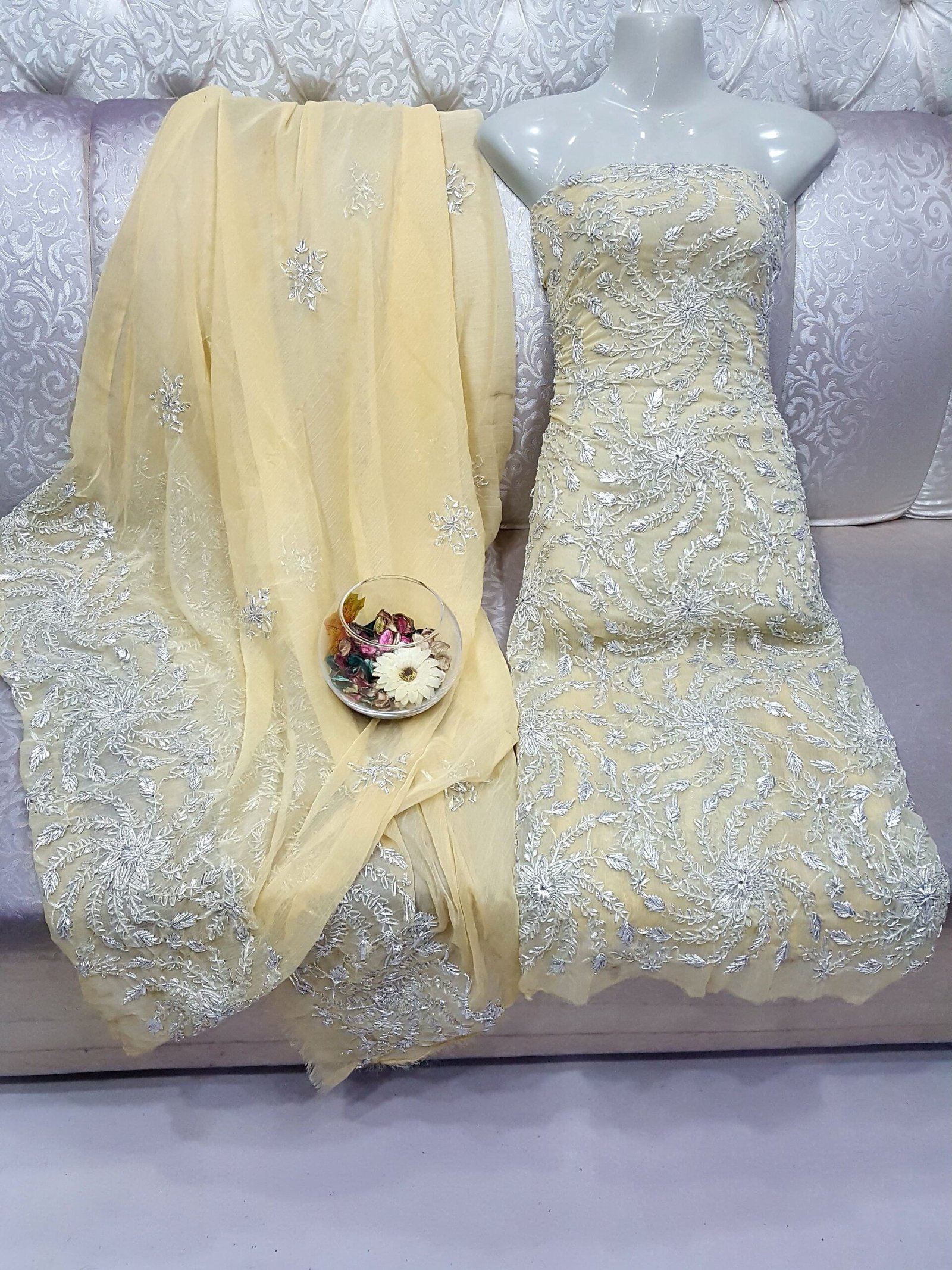 2 Pcs Woven Mtv Gotta Handmade Work Chiffon