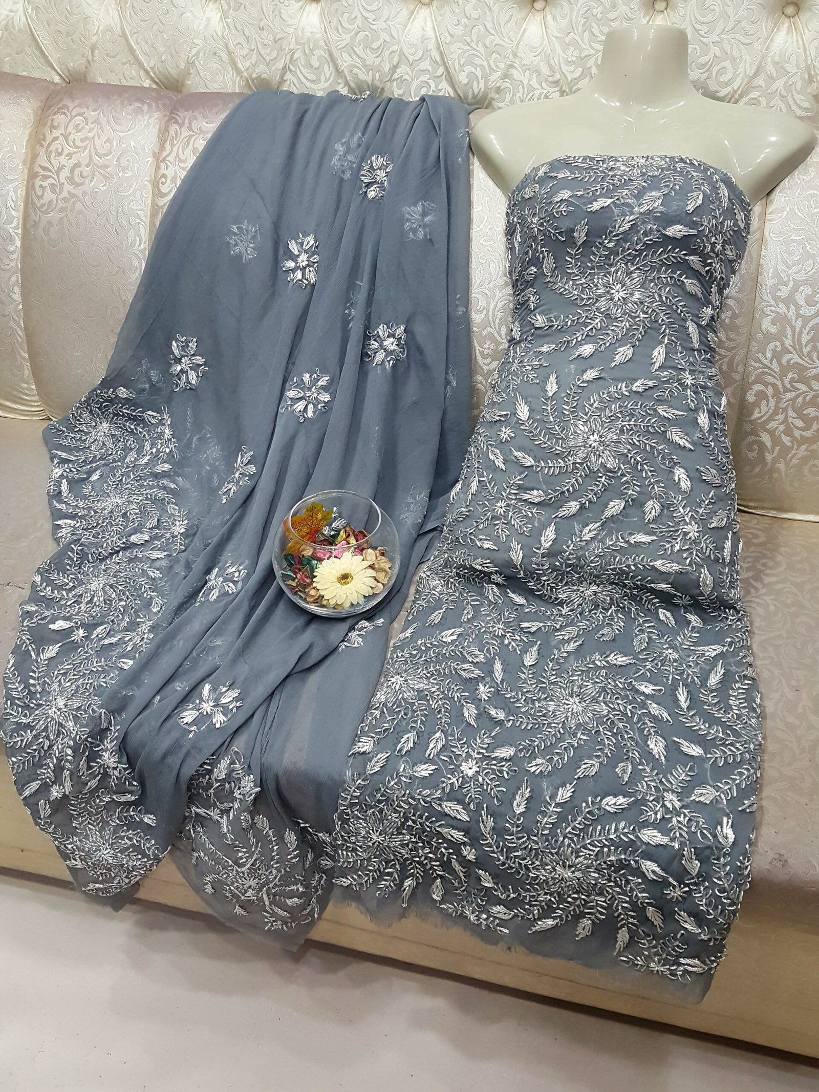 2 Pcs Woven Mtv Gotta Handmade Work Chiffon