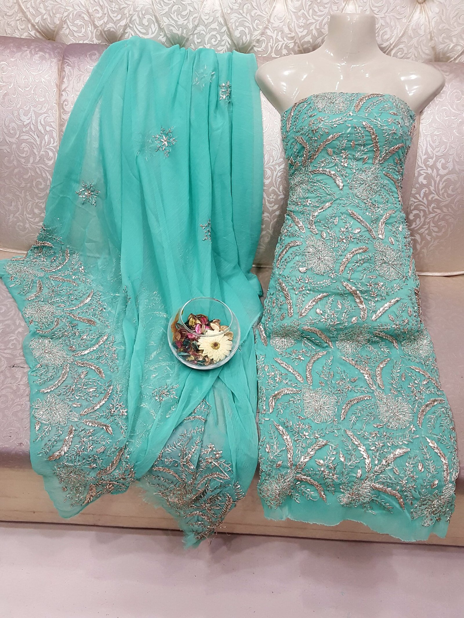 2 Pcs Woven Mtv Gotta Handmade Work Chiffon