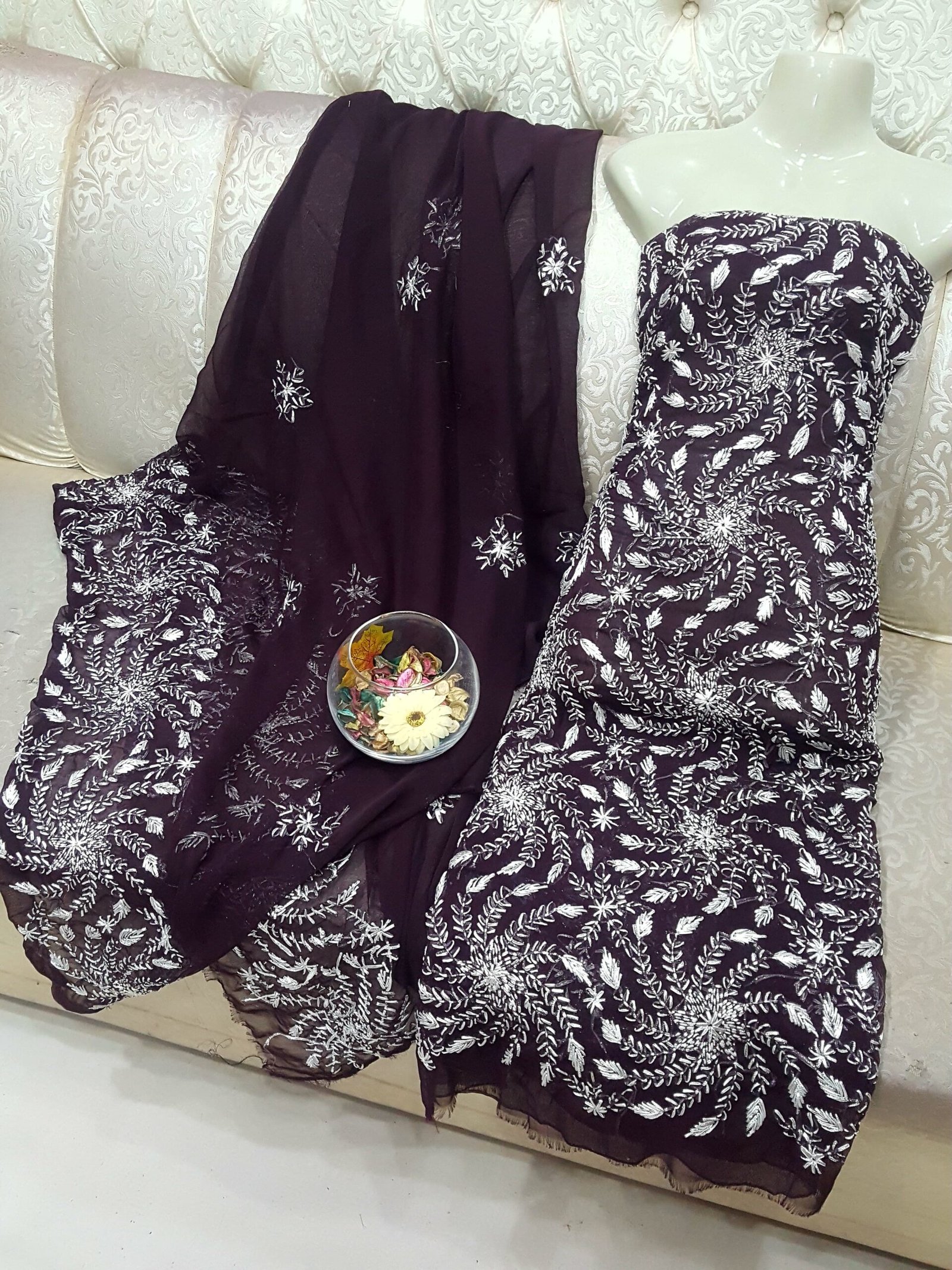 2 Pcs Woven Mtv Gotta Handmade Work Chiffon