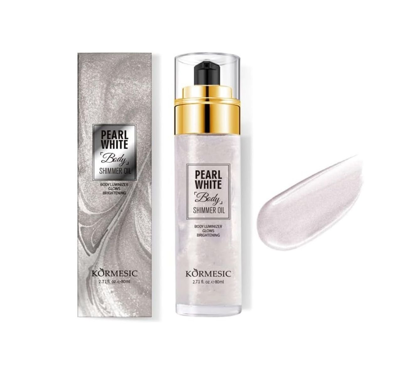 Kormesic Pearl White Body Shimmer Oil
