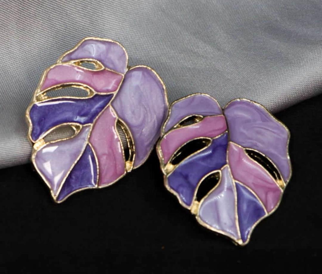 Painted Leaf Studs